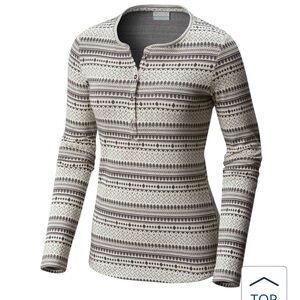 Columbia Jacquard Henley Long Sleeve Top